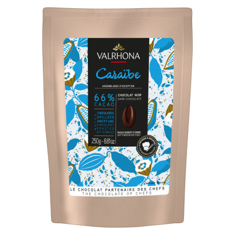 Caraïbe 66% chocolat noir de couverture Assemblages d’Exception fèves 250 g