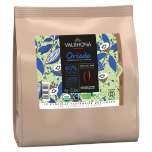 Oriado 60% chocolat noir de couverture BIO Assemblages d’Exception fèves 1 kg