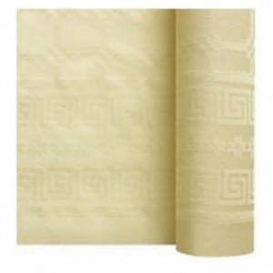 Damask coloured table cloth ivory 1.2 x 25 m