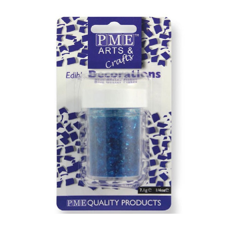 PME - Paillettes alimentaires Glitter Flakes PME bleu 7 g