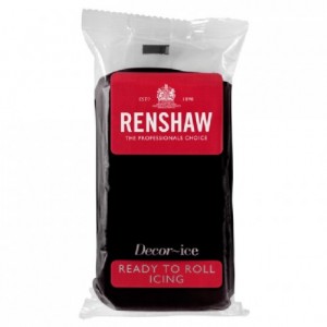 Pâte à sucre Renshaw noir profond 250 g