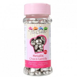 Perles plates chocolat FunCakes argent 80 g