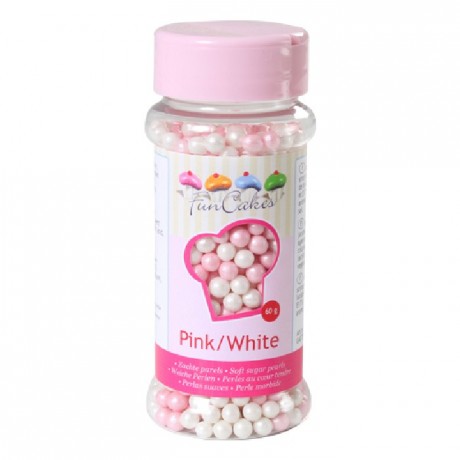 Perles tendres FunCakes roses et blanches 60 g