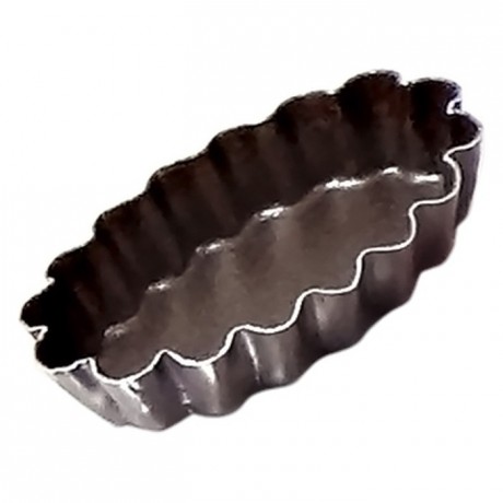 Petits fours ovale cannelé anti-adhérent L45 mm (lot de 12)