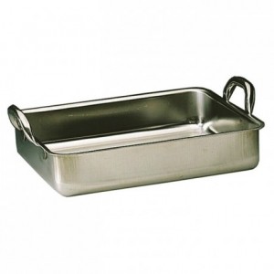 Roasting pan fided handles stainless steel L 400 mm
