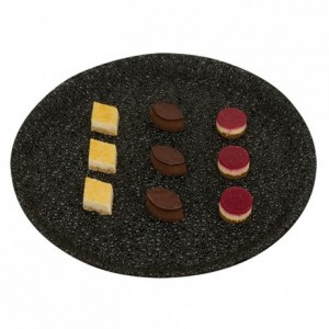 Plat Crystal noir rond avec bord Ø 340 mm