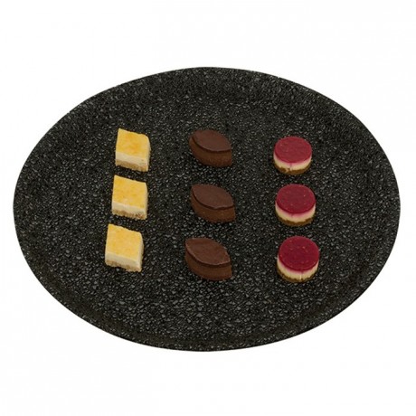 Plat Crystal noir rond avec bord Ø 340 mm