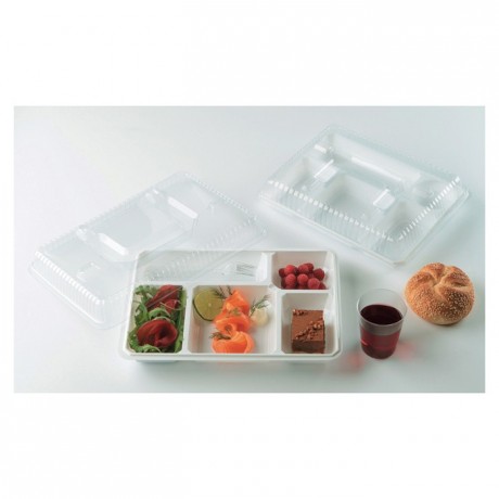 5 compartments tray white (200 pcs)