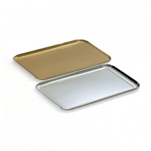One side carterer cardboard tray mettallic effect gold 280 x 190 mm (25 pcs)