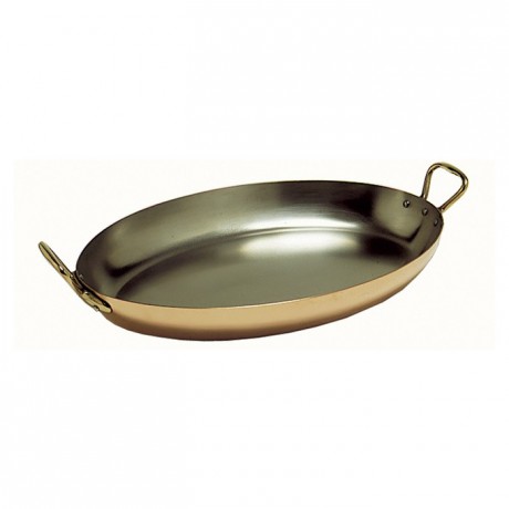 Oval dish with handles Elegance copper/stainless steel L 300 mm