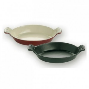 Oval dish cast iron black  L 255 mm