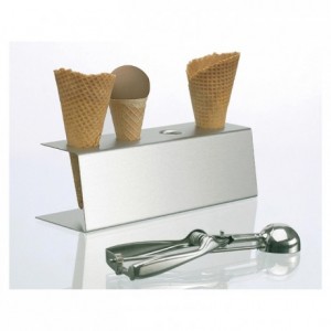Ice Cream  cone holder counter top stainless steel 270 x 95 x 85 mm