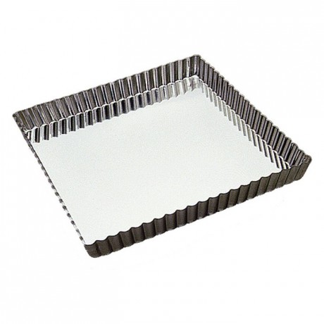 Square fluted tart mould tin 230x230 mm (pack of 3)