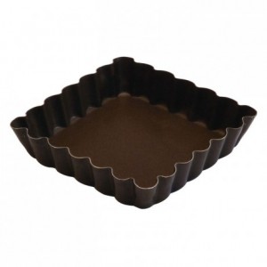 Square fluted tartlet mould non-stick 100x100 mm (pack of 12)