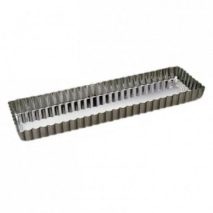 Oblong fluted tart mould tin 350x110 mm (pack of 3)
