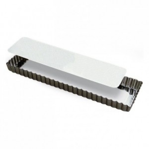 Tarte maison cannelée fond mobile fer blanc 350x110 mm (lot de 3)