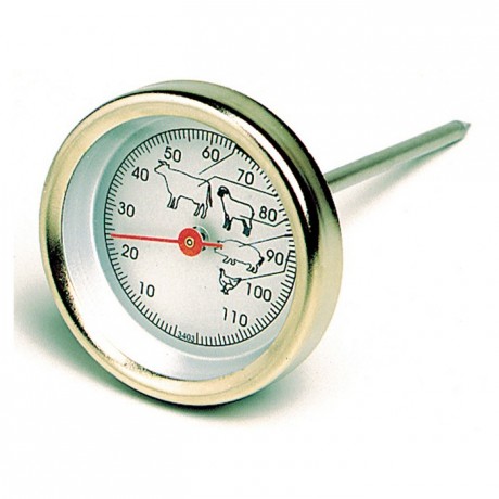 Meat Thermometer round stainless steel 0 to +120°C
