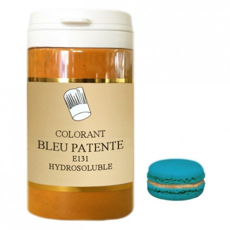 Colorant poudre hydrosoluble haute concentration bleu patenté 50 g