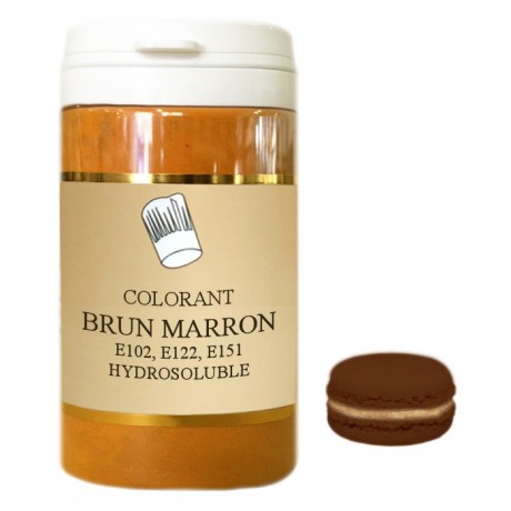 Colorant poudre hydrosoluble haute concentration brun marron 50 g