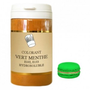 Colorant poudre hydrosoluble haute concentration vert menthe 1 kg