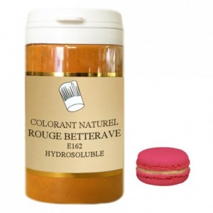 Colorant poudre hydrosoluble naturel rouge betterave 50 g