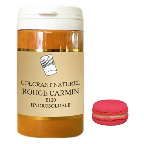Colorant poudre hydrosoluble naturel rouge carmin 50 g