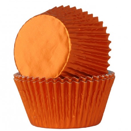 House of Marie Baking Cups Foil Orange pk/24