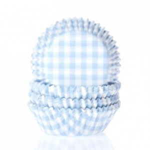 Caissettes House of Marie Gingham Pastel Blue 50 pièces
