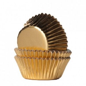 House of Marie Mini Baking Cups Foil Gold pk/36