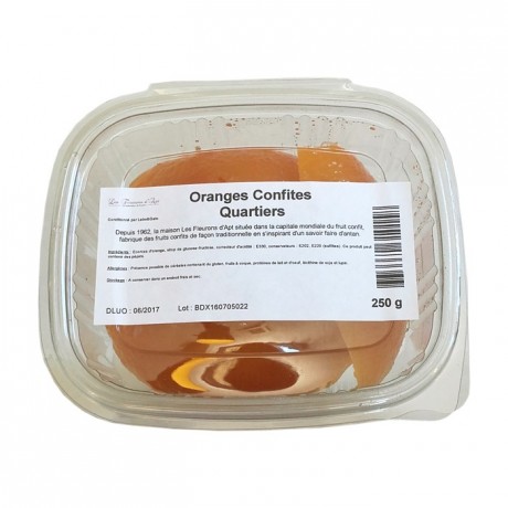 Oranges confites quartiers 250 g