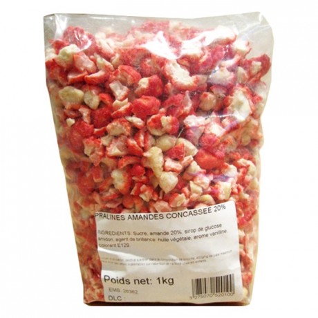 Pink Pralines almond 20% crushed 1 kg