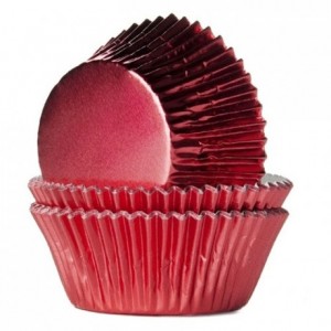 HoM Baking Cups Foil Red - pk/24