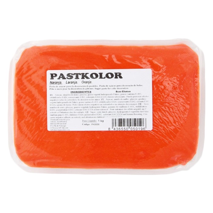 PastKolor - Pâte à sucre PastKolor orange 1 kg