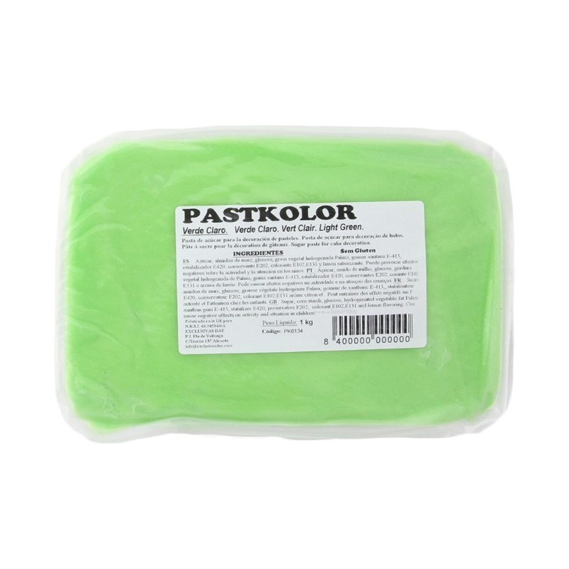 PastKolor - Pâte à sucre PastKolor vert pastel 1 kg