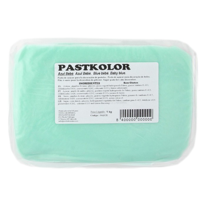 PastKolor - Pâte à sucre PastKolor bleu pastel 1 kg