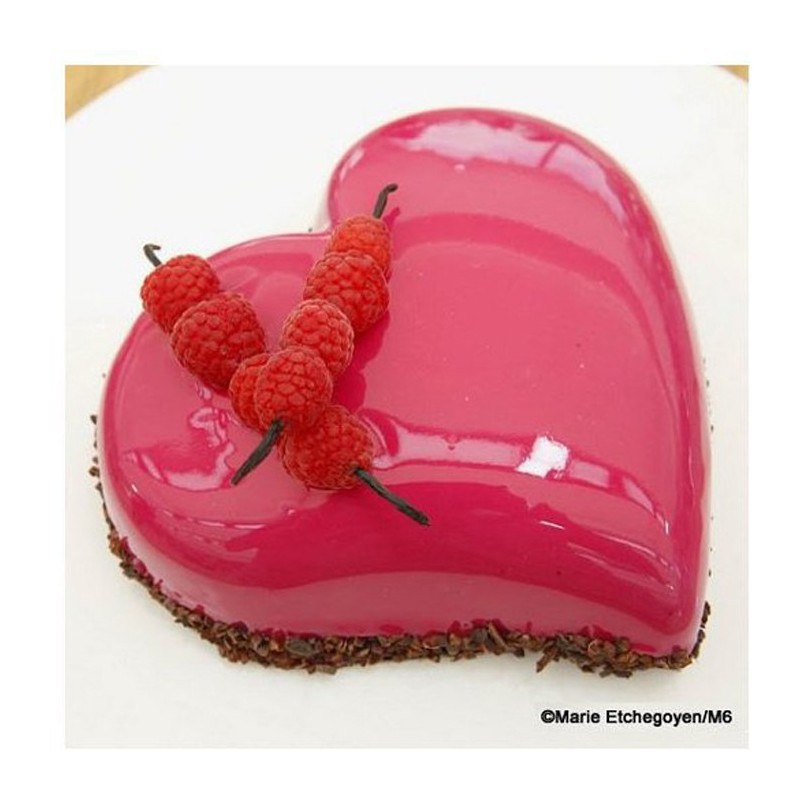 Décorations comestibles en forme de coeur rose (x16)