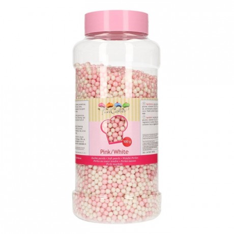 Perles tendres FunCakes roses et blanches 500 g