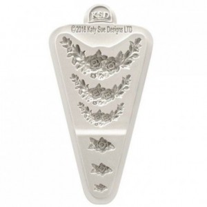 Moule silicone Katy Sue pour pâte à sucre couronne de rose