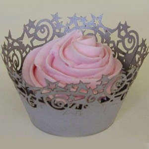 PME Stars Cupcake Wrappers Silver pk/12