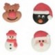 Décorations en sucre FunCakes figurines de Noël 8 pièces