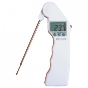 Digital thermometer with retractable probe -50°C to +300°C