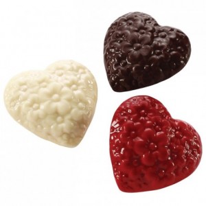 Chocolate mould polycarbonate 8 hearts made of flowers
