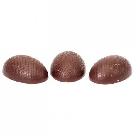 Moule 45 demi oeufs striés en polycarbonate pour chocolat