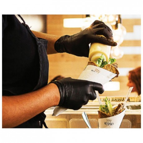 Nitrile gloves L black (100 pcs)