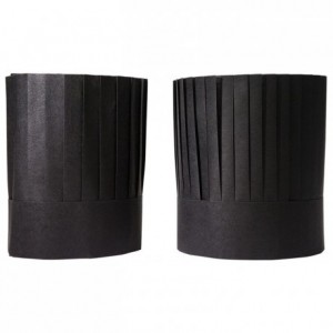 Toque Grand Chef noir 40 plis (lot de 10)