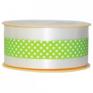 Ruban charlotte pois vert anis 20 m