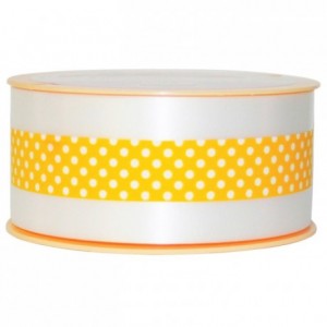 Ruban charlotte pois jaune 20 m