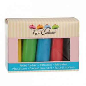 Kit pâtes à sucre FunCakes couleurs de base 5 x 100 g