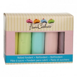 Kit pâtes à sucre FunCakes couleurs pastel 5 x 100 g