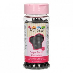 Perles de sucre FunCakes noir brillant 7 mm 80 g